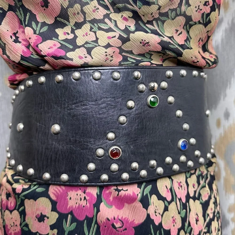 *Ralph Lauren Collection Spring '07 Runway Wide Black Leather Kidney Corset Belt